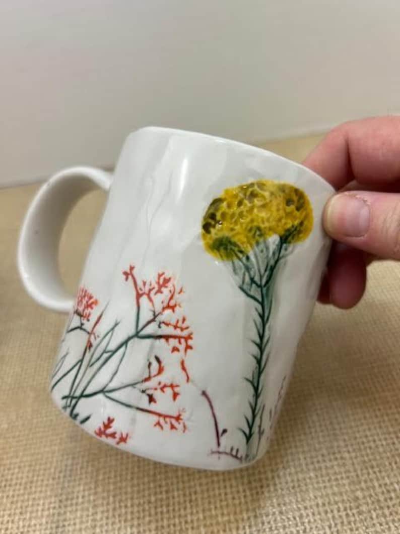 OOS Dagny Monogram Mugs from Anthropologie, Dagny Initial M Mug, Dagny Initial T Mug, Dagny Floral Monogram Mugs, AnthroHome, Anthropologie image 3