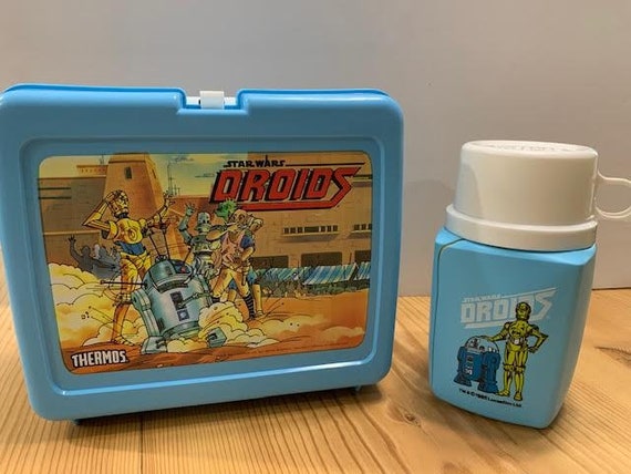 RARE 1985 Star Wars Droids Thermos Lunchbox, Crack