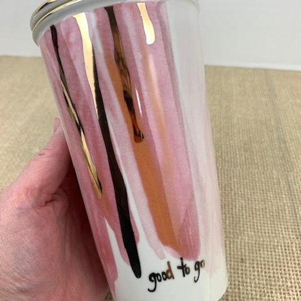 Good to Go Ceramic Travel Mug from Anthropologie, Anthro Ceramic Travel Coffee Mug, Good to Go Coffee Travel Mug, Anthropologie Travel Mug