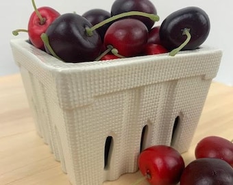 Cream Ceramic Berry Basket, Ceramic Berry Basket, Decorative Berry Basket, Berry Basket