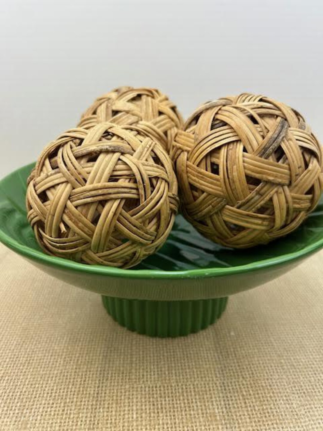 Set of 3 Decorative Pencil Reed Rattan Spheres/balls, Boho/coastal ...