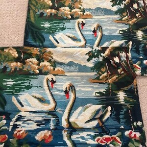Set (2) Swan Lake Patterned Pillow Shams from Urban Outfitters Home, Used Pillow Shams from Urban Outfitters with a Swan Lake Motif image 2