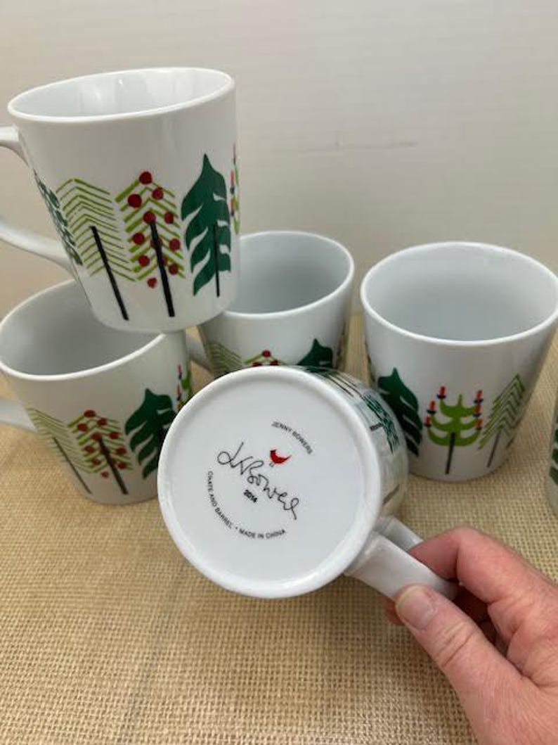 Crate And Barrel Christmas Mugsnull