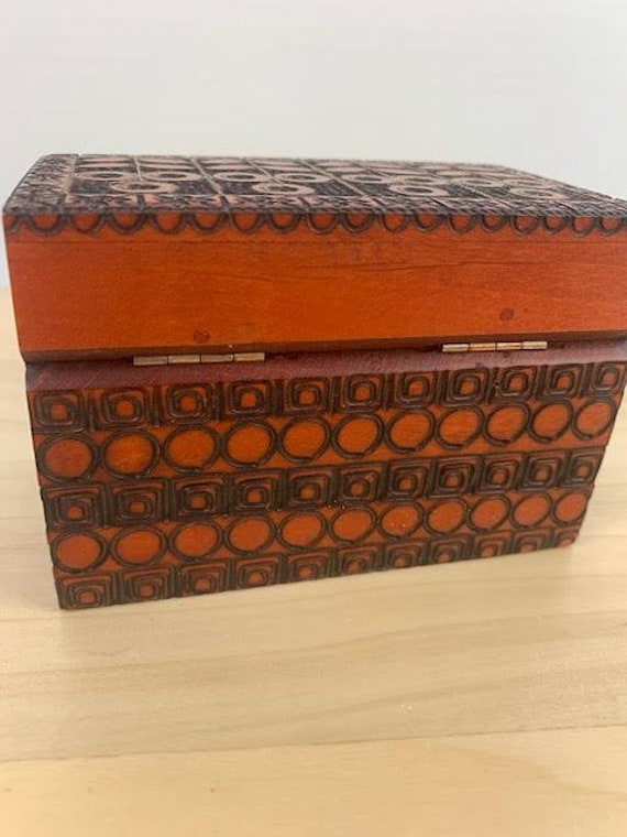 Carved Wooden Box Made in Poland, Wood Carved Box… - image 6