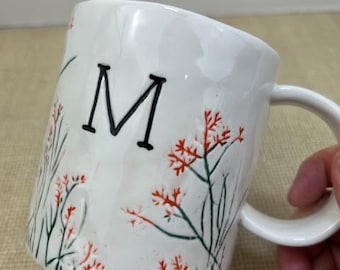 OOS Dagny Monogram Mugs from Anthropologie, Dagny Initial M Mug, Dagny Initial T Mug, Dagny Floral Monogram Mugs, AnthroHome, Anthropologie