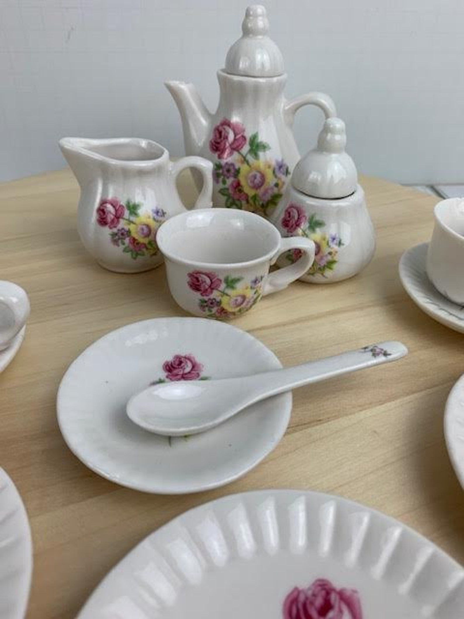 Vintage Ceramic Tea Party Set Toy China Tea Set China for a Etsy