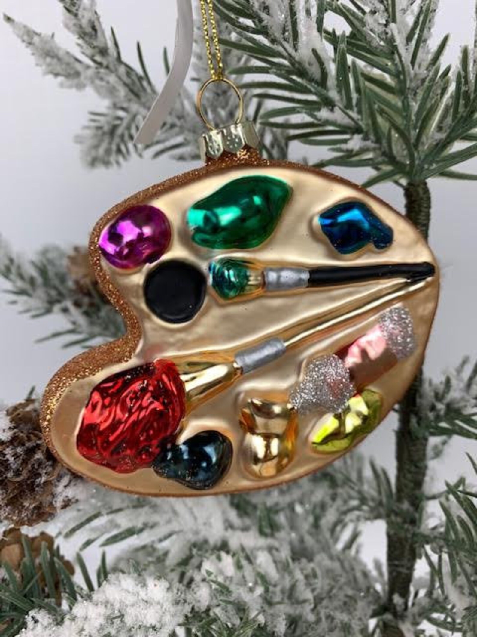 Artists palette ornament Art paint palette ornament Artist Etsy