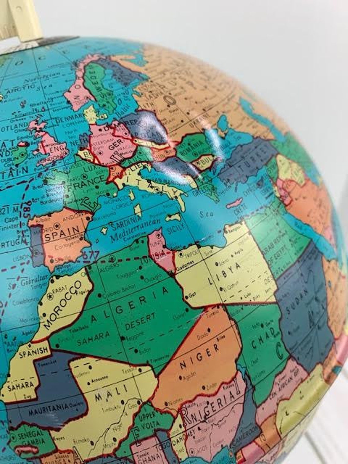 Vintage Ohio Art Metal World Globe Ohio Art Metal Globe with Etsy