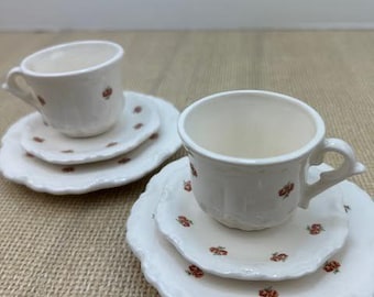 Vintage Dainty Mismatched Mini Tea Cup & Saucer, Pink Roses
