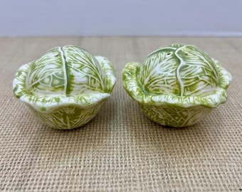 Vintage Cabbage Salt and Pepper Shakers, Darling Cabbage/Lettuce Salt and Pepper Shaker Set, Collectible Salt and Pepper
