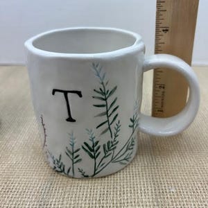 OOS Dagny Monogram Mugs from Anthropologie, Dagny Initial M Mug, Dagny Initial T Mug, Dagny Floral Monogram Mugs, AnthroHome, Anthropologie image 9