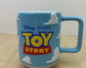 RARE Toy Story Mug with Cloud Background, Disney Pixar Toy Story Mug, Classic Toy Story Mug from Disney Pixar, Cloud Toy Story Mug