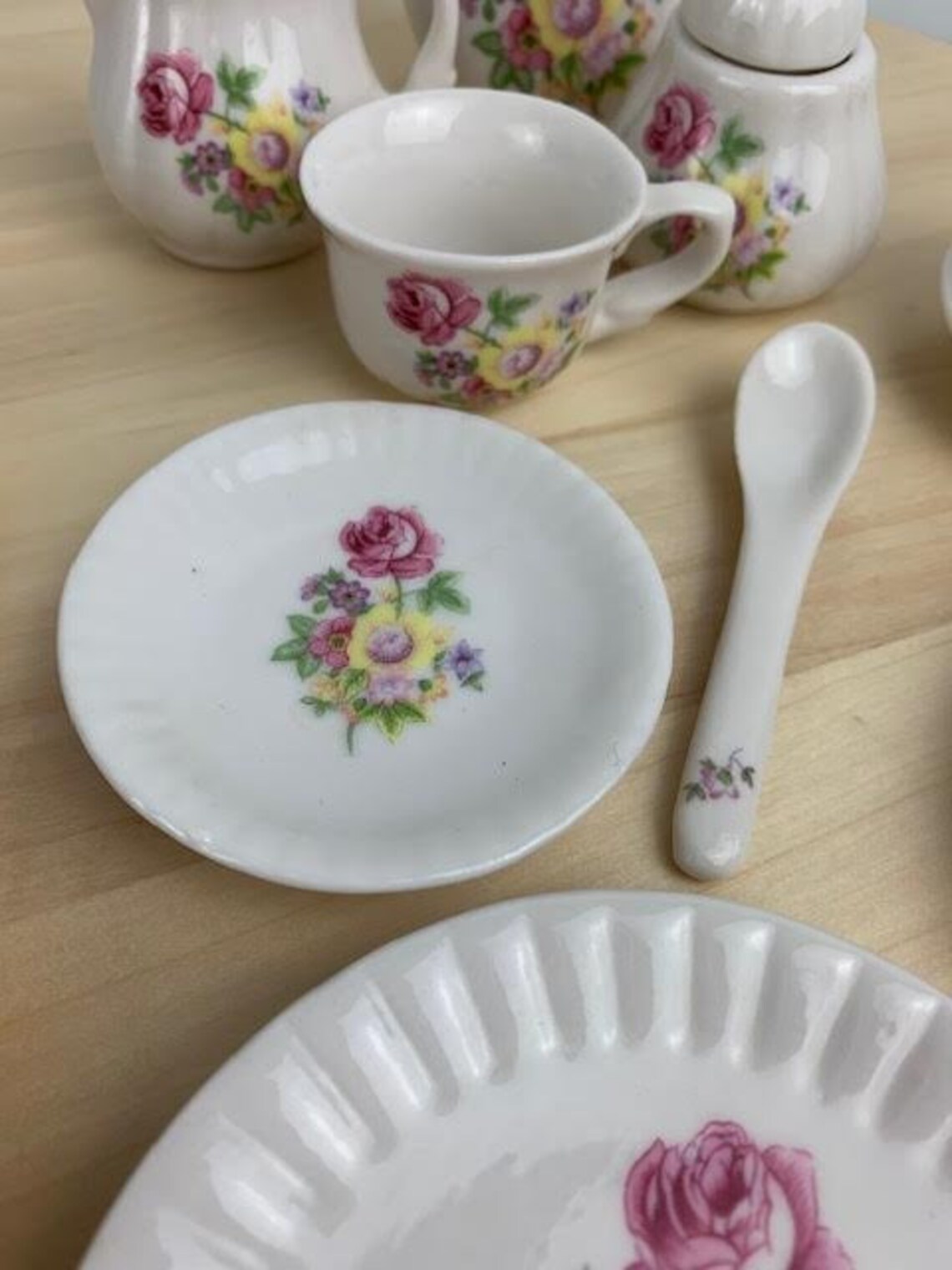 Vintage Ceramic Tea Party Set Toy China Tea Set China for a Etsy