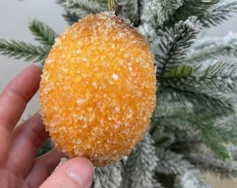 Vintage Chunky Sugared Lemon Ornament, Vintage Chunky Sugared Lime Ornament, Vintage Lemon Ornament, Vintage Lime Ornament