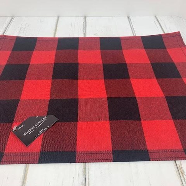 New Red and Black Buffalo Check Placemats, Robert Stanley Buffalo Check Placemats, Red Buffalo Check Placemat, Christmas Placemats, Camping