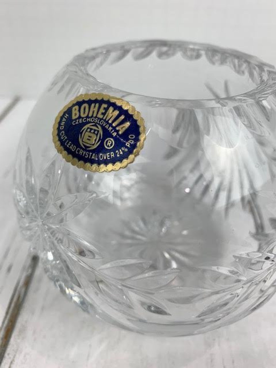 Bohemia Hand Cut Lead Crystal Vase Czech Cut Crystal by Etsy