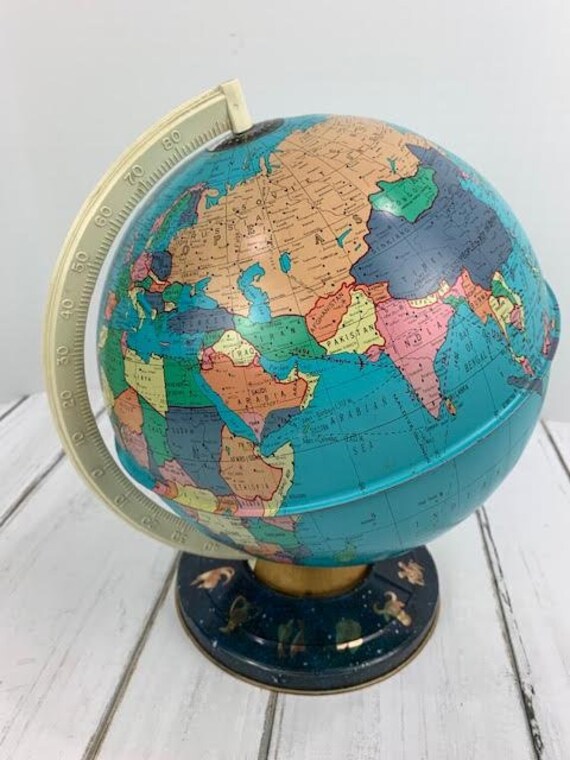 Vintage Ohio Art Metal World Globe Ohio Art Metal Globe with Etsy