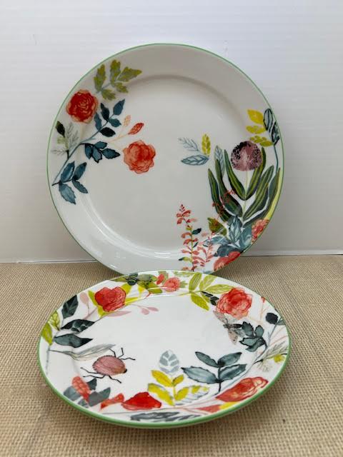Michelle Morin Plate Set, Michelle Morin Anthropologie, Michelle Morin  Evenings Quito Bird Flowers, Michelle Morin Hummingbird