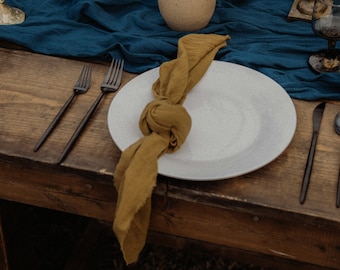 Hand Dyed Napkin - Vintage Gold, Rustic Wedding Decor