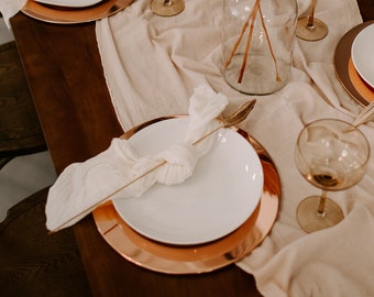 Ivory Wedding Napkin, Neutral Table Decor, Bohemian Wedding