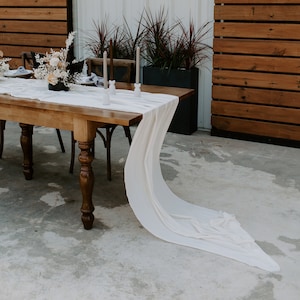 Ivory Wedding Table Runner, Neutral Wedding Decor, Monochromatic Wedding, Industrial Modern