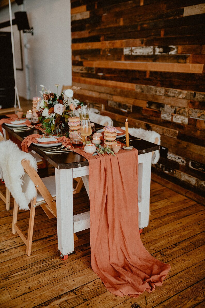 Terracotta Table Runner Cheesecloth Table Runner Copper Etsy