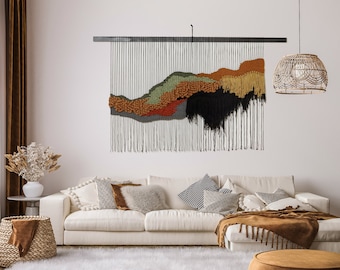 Woven Wall Hanging, Mountain Modern, Textile Art, Landscape #2