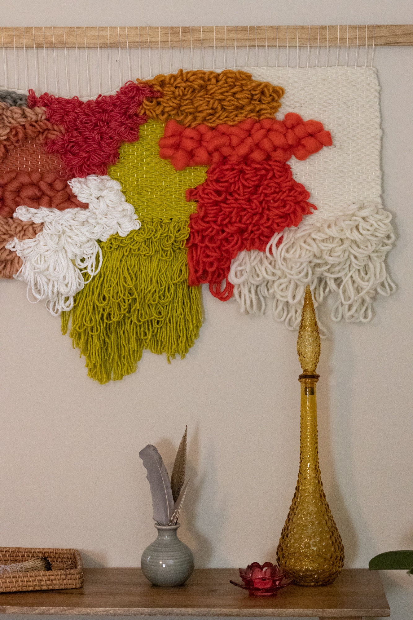 Extra Large Woven Wall Hanging Chartreuse Home Decor Color Etsy