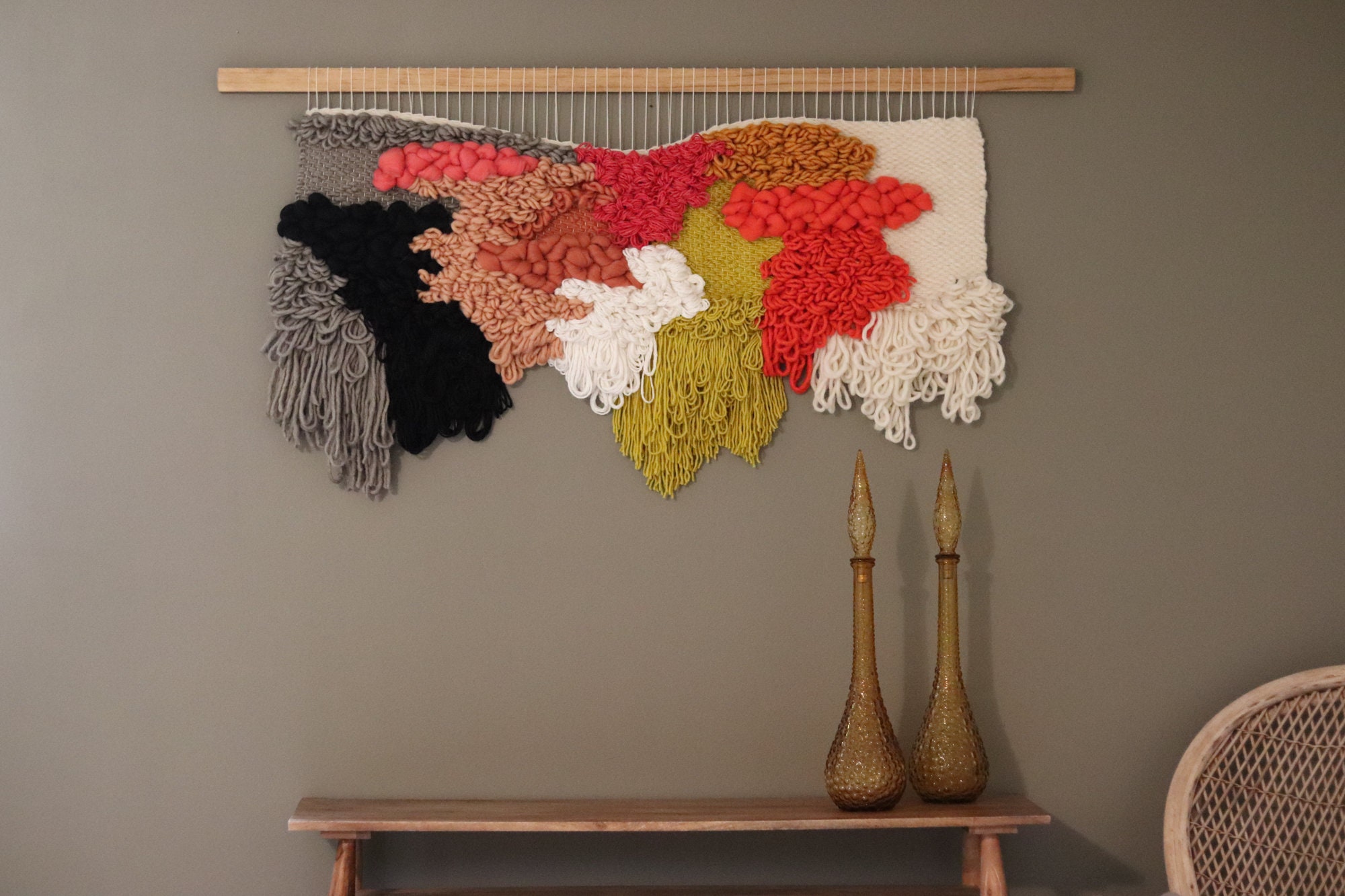 Extra Large Woven Wall Hanging Chartreuse Home Decor Color Etsy