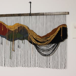 Woven Wall Hanging, Mountain Modern Landscape 1 image 4