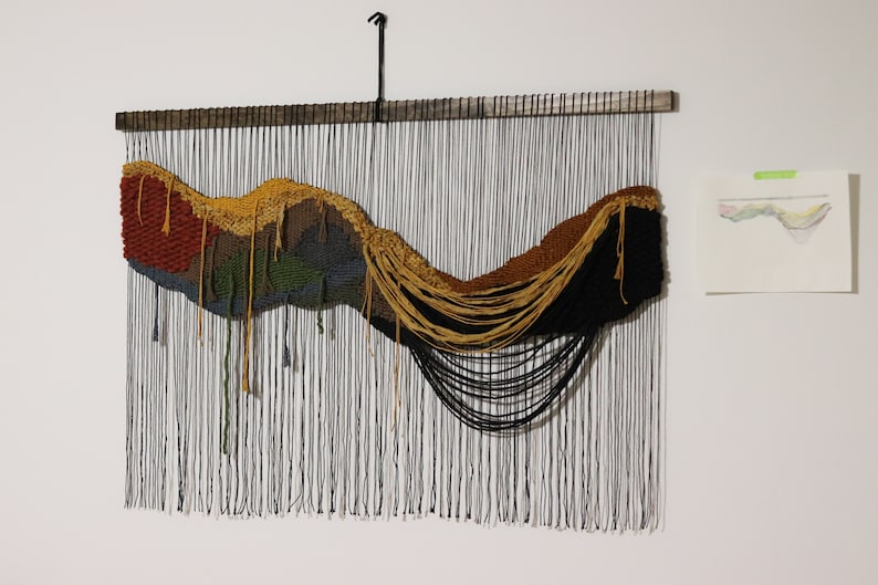 Woven Wall Hanging, Mountain Modern Landscape 1 image 4