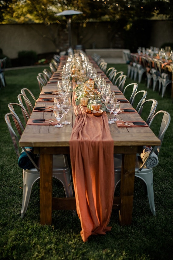 Terracotta Table Runner Cheesecloth 