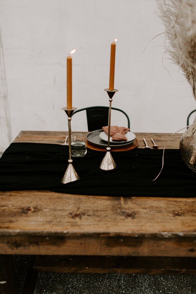 Black Table Runner Black Wedding Runner Rustic Outdoor Etsy