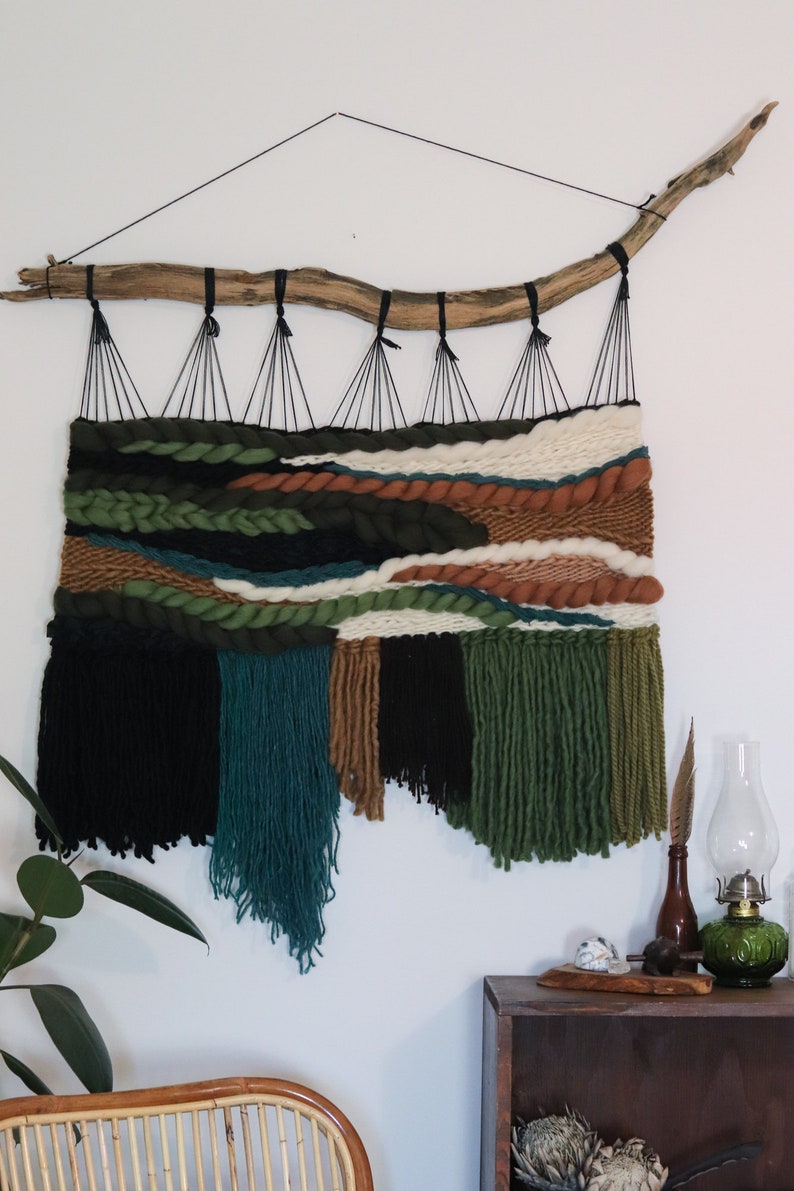 Woodland Wall Hanging Green Home Decor Nature Inspired Art Etsy