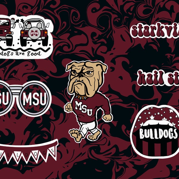 Mississippi State Inspired College Sticker for Laptops & Hydroflasks