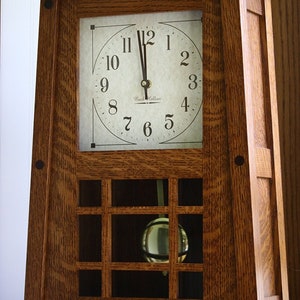 Amish HANDCRAFTED McCoy Mantle Clock / Shelf Clock Quarter Sawn White Oak Hardwood