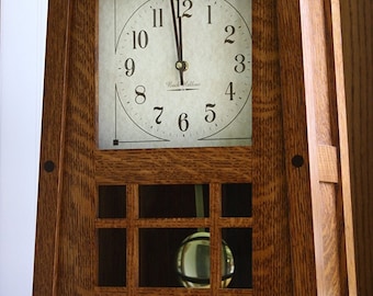 Amish HANDCRAFTED McCoy Mantle Clock / Shelf Clock Quarter Sawn White Oak Hardwood
