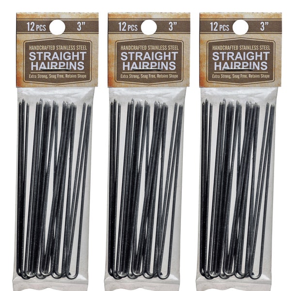 Amish Made Heavy Duty 3 "Stainless Steel Hairpins 3 PACKS