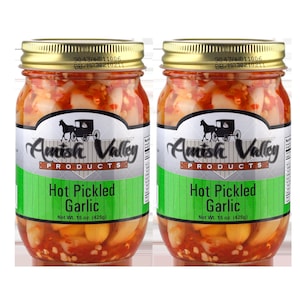 Amish Valley Products Hot Pickled Garlic 2 - 15oz Jars