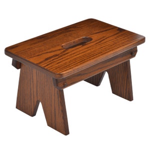 Amish Handcrafted Solid Wood Step Stool Footstool A Step Above The Rest for Kitchen, Bathroom, Bedroom or Living Room