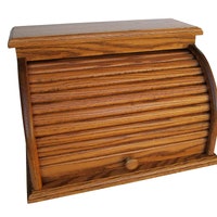 Amish Rustic Farmhouse Handcrafted Wood & Tin Bread Box Two Layer ...