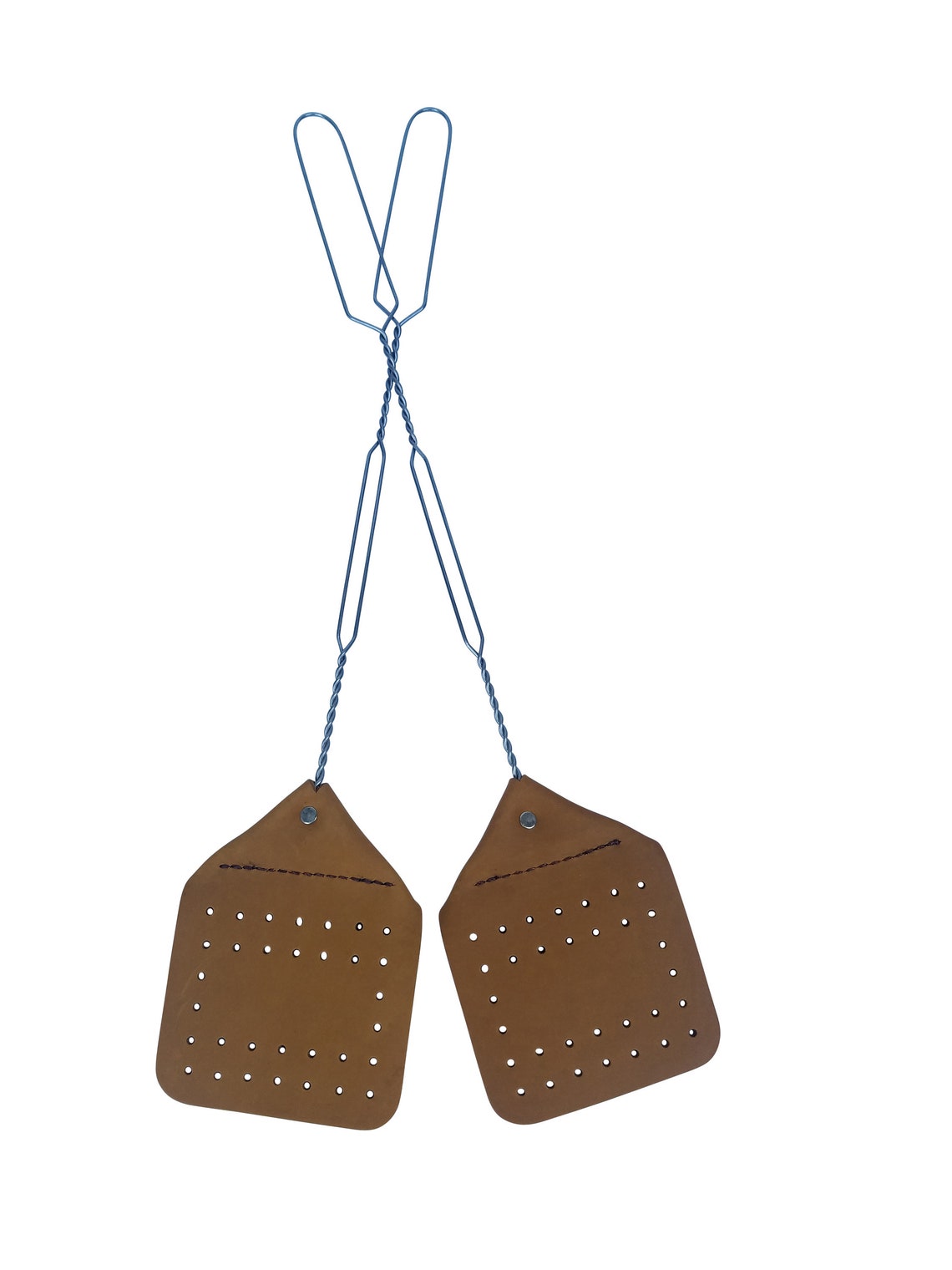 Pack of TWO Amish Leather Fly Swatters Brown Handcrafted Wire Etsy