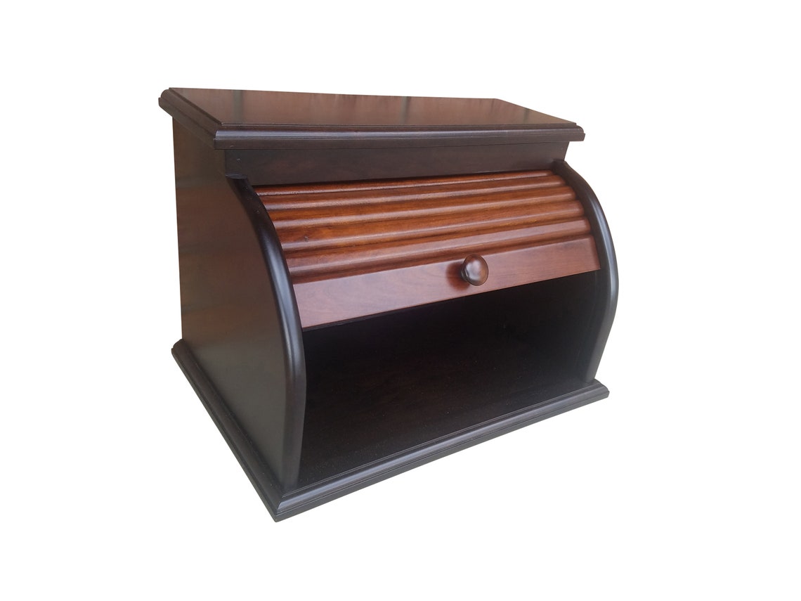 Bread Box Roll Top Amish Handcrafted Storage Solid Oak Etsy