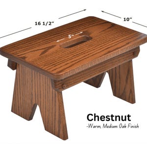 Amish Handcrafted Solid Wood Step Stool Footstool A Step Above The Rest for Kitchen, Bathroom, Bedroom or Living Room