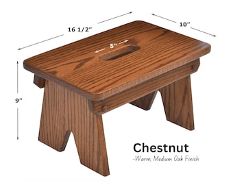 Amish Handcrafted Solid Wood Step Stool Footstool A Step Above The Rest for Kitchen, Bathroom, Bedroom or Living Room
