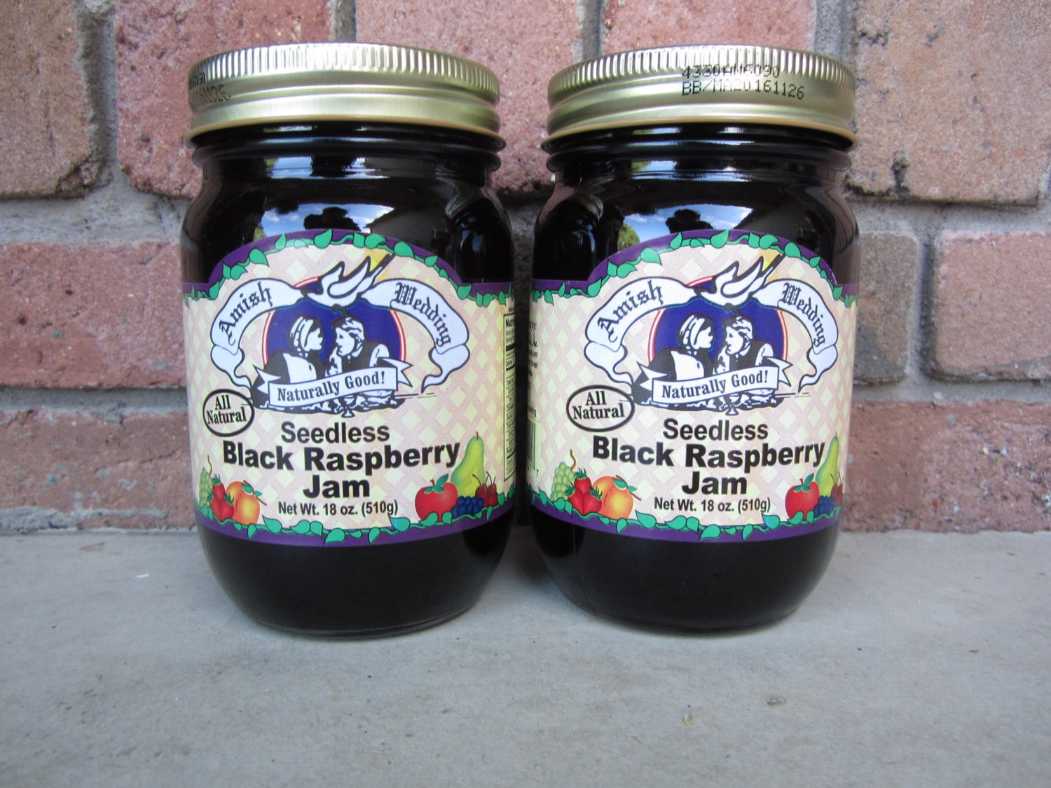 TWO Amish Wedding Foods Black Raspberry Seedless Jam 18 oz Etsy