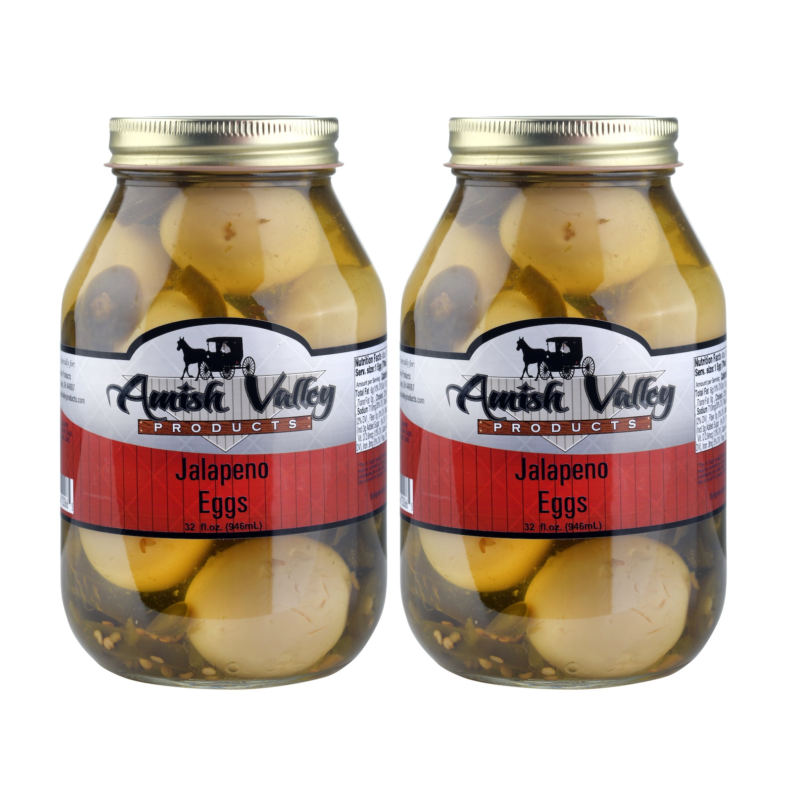 Amish Valley Products Jalapeno Eggs pack of TWO 32 Oz Glass Etsy