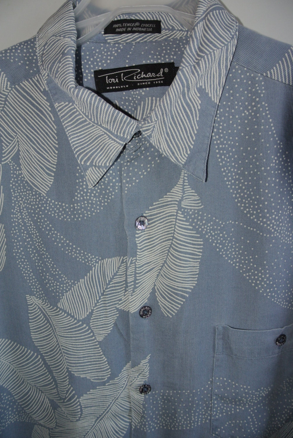 Tori Richard Mens XL Oversize Monstera & Philodendron on Blue - Etsy