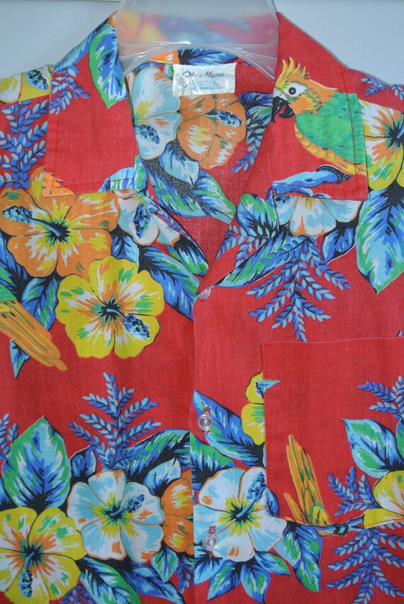 Olo Manu of Hawaii Mens Medium  Hibiscus Bouquets… - image 2