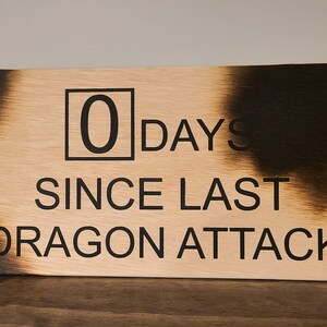 Hand Painted Dragon Attack Sign / DND Sign / DND Gift / Dungeon Master / Nerd Decor